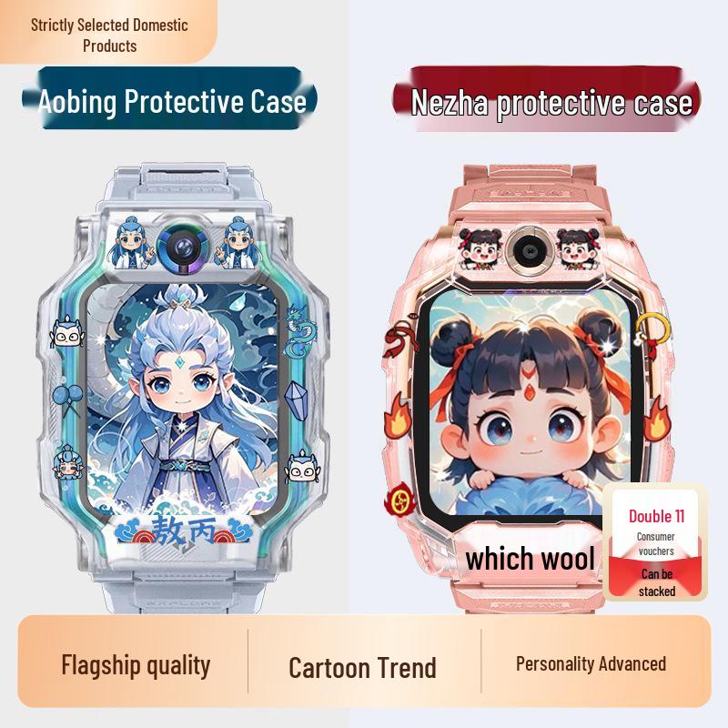 Прозрачный мультяшный защитный чехол Nezha Ao Bing для умных часов Xiaotiancai Z11/Z10/Z9/Z8A