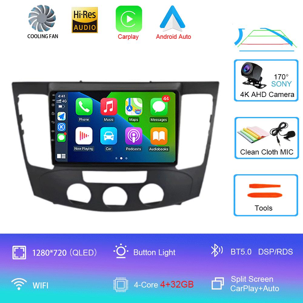 Автомобильное радио Android 14 Carplay Auto для Hyundai Sonata NF 2008-2010 2 Din Мультимедиа Видео Плеер Навигация GPS 2Din DVD Стерео