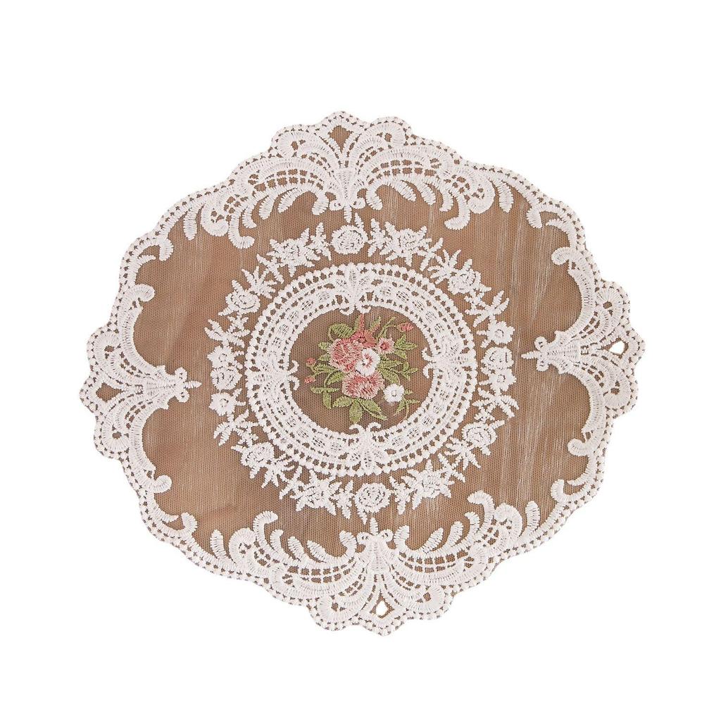 Yiman Qiyun Vintage European Embroidered Lace Table Mat