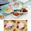 Petal-Shape Rotating Snack Box Candy Tray Food Storage Box Wedding Candy Plates Double-deck Dried Fruit Organizer Storage