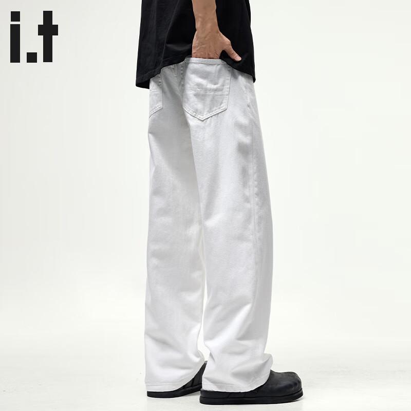 CHOCOOLATEit Мужские свободные прямые джинсы из хлопка денима с широкими штанинами