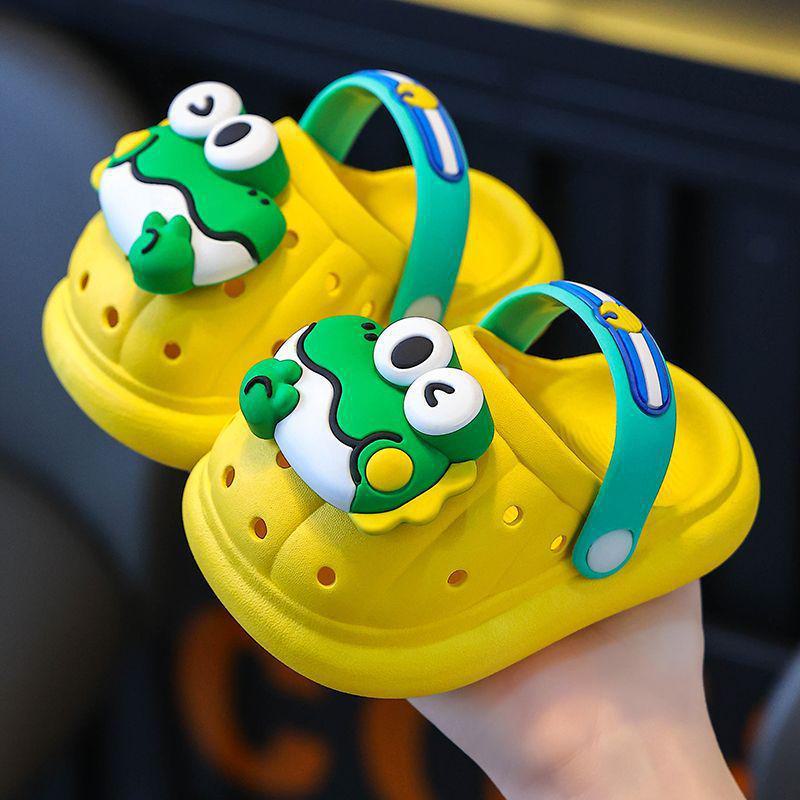 Летние детские домашние тапочки с рисунком из мультфильмов, нескользящие, мягкие