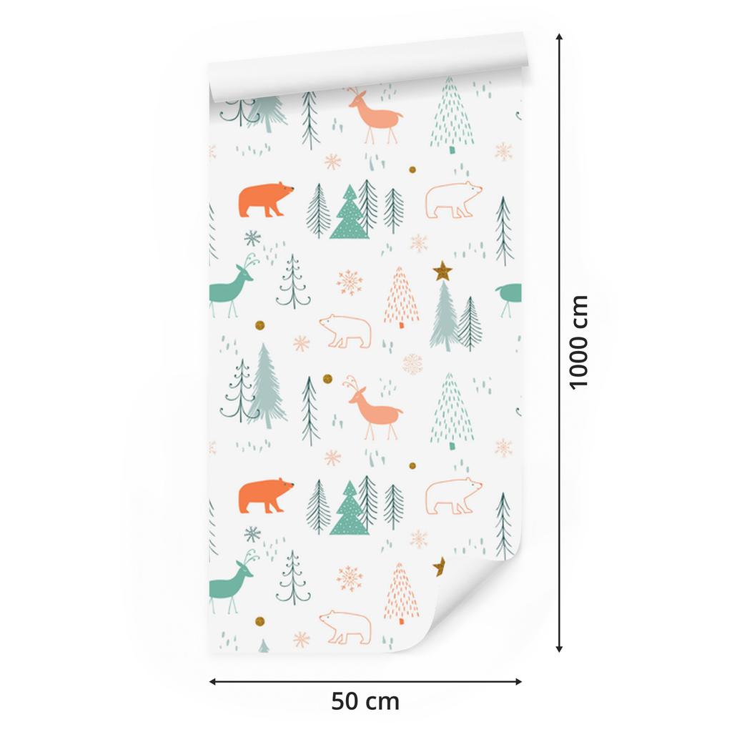 Teddy bears and deers wallpaper for living room and bedroom 50x1000