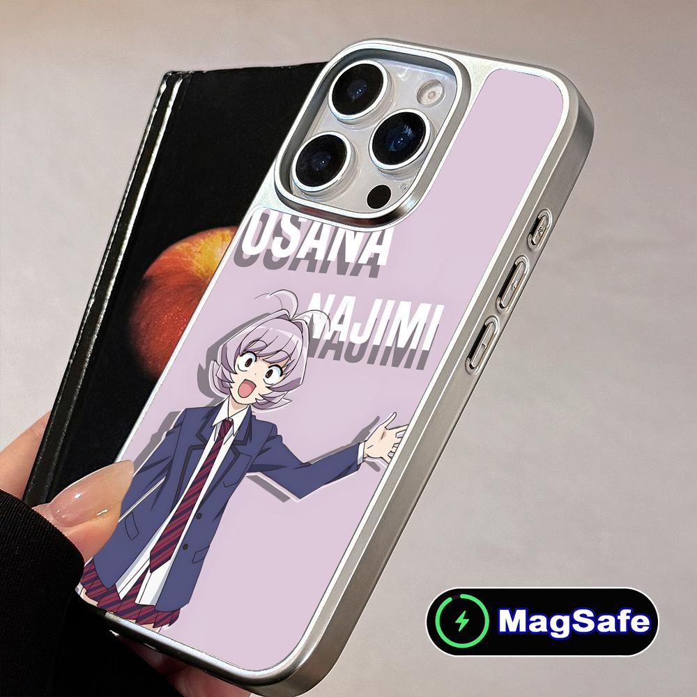 Аниме Наджими Осана Чехол для мобильного телефона для iPhone 17 16 15 14 13 12 11 Air Pro Max Plus Magsafe Серебряное покрытие Цветной чехол