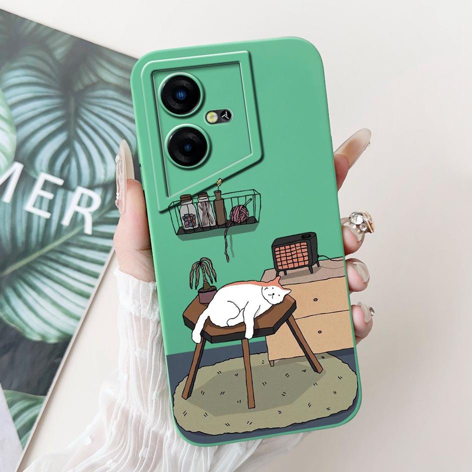Чехол для Tecno Pova Neo LE6 LE6h Ударопрочный чехол Милый Астронавт Жидкий силиконовый бампер Для Tecno Pova Neo 3 LH6n PovaNeo Чехол