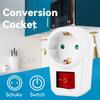 EU Standard Power Socket Adapter With On Off Switch European Type Electrical Extension Plug Portable Power Conversion Connector