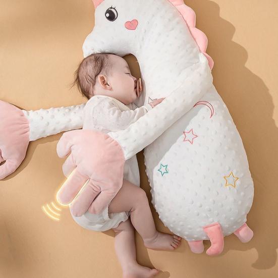 Милая детская подушка-динозаврик с грелкой из красной фасоли и интеллектуальным управлением похлопыванием