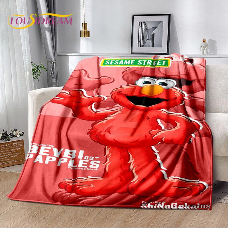 TV Sesame Street Cute Cartoon Soft Plush Blanket,Flannel Blanket Throw Blanket for Living Room Bedroom Bed Sofa Picnic Cover Kid