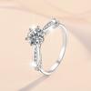 S925 Sterling Silver Ring Women's Moissanite Ring 1 Carat Inlaid Simulation Jewelry Engagement Diamond Ring Wedding Ring Gift for Girlfriend