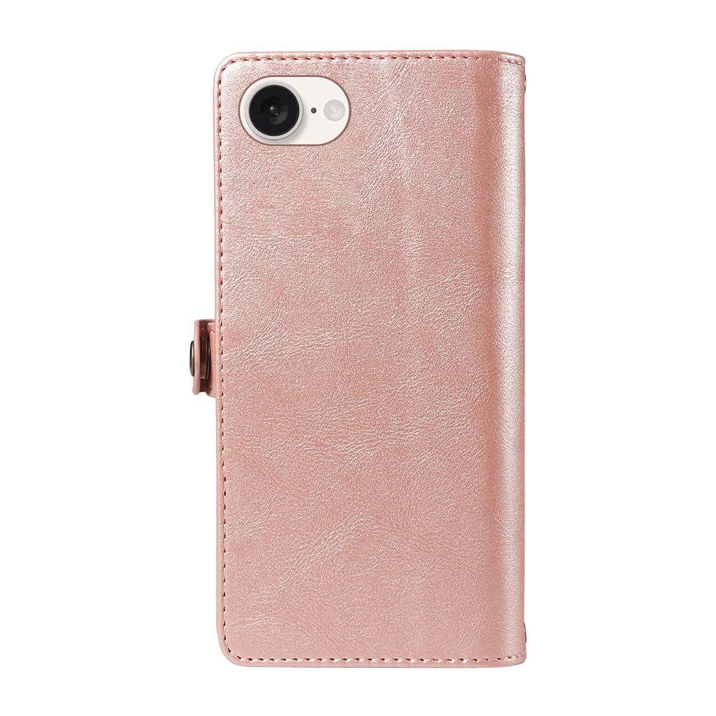 For iPhone 16e Case YIKATU YK-008 Zipper Wallet Leather Phone Cover with Shoulder Strap