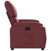 Recliner Chair Burgundy Synthetic Leather