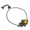 Natural Yellow Evil Eye, Citrine Gemstone 925 Sterling Silver Bracelet 7-8" H7T88
