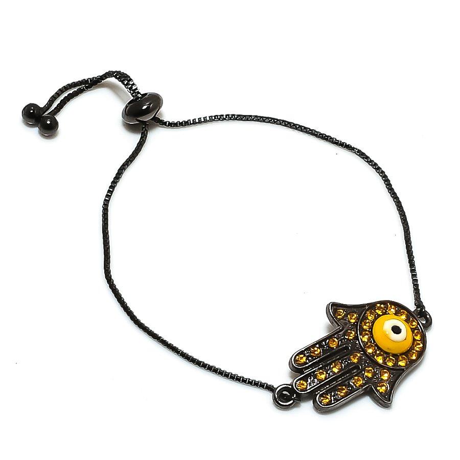 Натуральный желтый сглаз, драгоценный камень цитрин, браслет из стерлингового серебра 925 пробы 7-8" H7T88