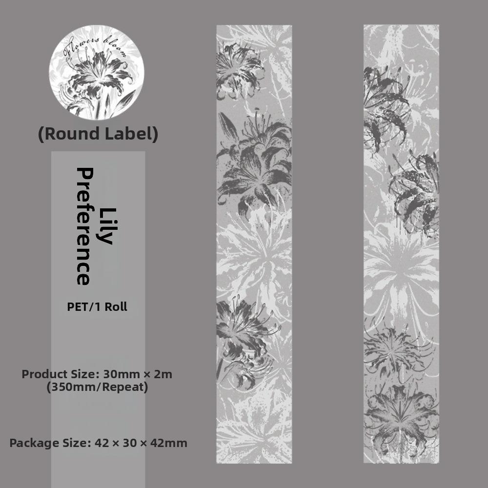 Decorative Adhesive Flowers Bloom Series Tape Collage Scrapbooking Tape for Paper Craft