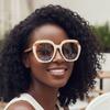 European and American new large-frame personalized color matching sunscreen advanced sunglasses elegant simple and versatile street sunglasses women