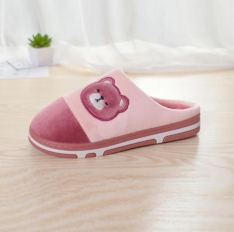 Зимние парные домашние тапочки с героями мультфильмов, утолщенные нескользящие тапочки, теплые домашние хлопковые тапочки