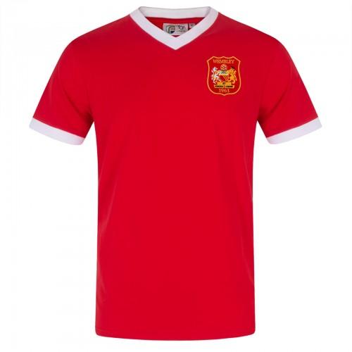 Fan Originals Mens United Wembley 1958 Retro V Neck T-Shirt