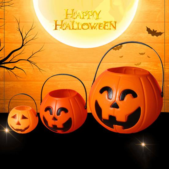 Ведро для сладостей на Хэллоуин, тыквенное ведро для сладостей, корзина для хранения, переносная миска для сладостей на Хэллоуин, детский держатель для закусок для вечеринок