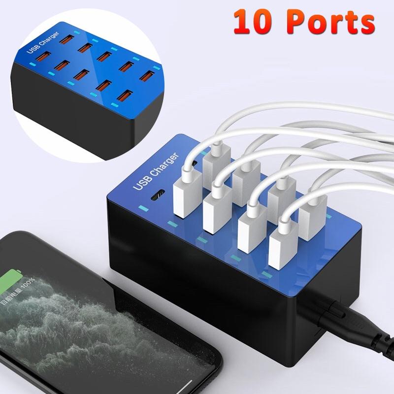 50 Вт / 90 Вт / 100 Вт 10/20 портов USB-зарядная станция, многопортовый USB-адаптер для настенного зарядного устройства Быстрое зарядное устройство для домашнего офиса, гостиницы, школы