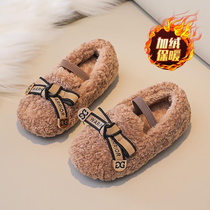 Детская шерстяная обувь женская осенне-зимняя сетка красная симпатичная хлопковая обувь шапочки для девочек с бархатом теплая детская одежда