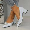 Модная женская обувь 2024 года, тренд, лето, французский стиль, задняя часть, пустая, женская, толстый каблук, квадратный носок, роскошные туфли для женщин, высокие каблуки