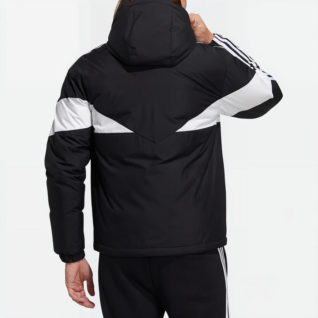 adidas Neo Colorblock Stripe Sport Пуховик с капюшоном Мужские куртки Черный H45243