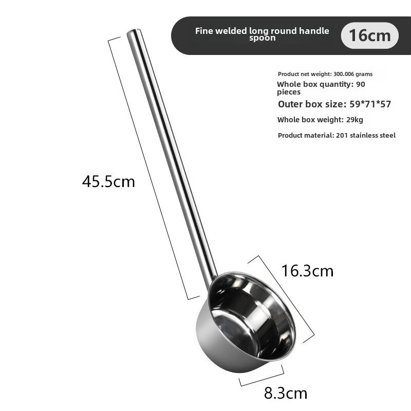 "Thickened Stainless Steel Non-Magnetic Kitchen Spoon: Ideal for Soup, Porridge, and Water"