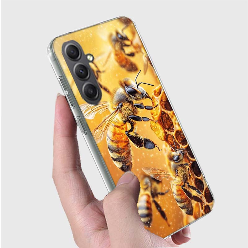 Bees and Honey in the Honeycomb Phone Case for Samsung A16 A26 A36 A56 A17 A37 A57 A07 A06 A02S A03 A04S A05S Galaxy Note 20 10