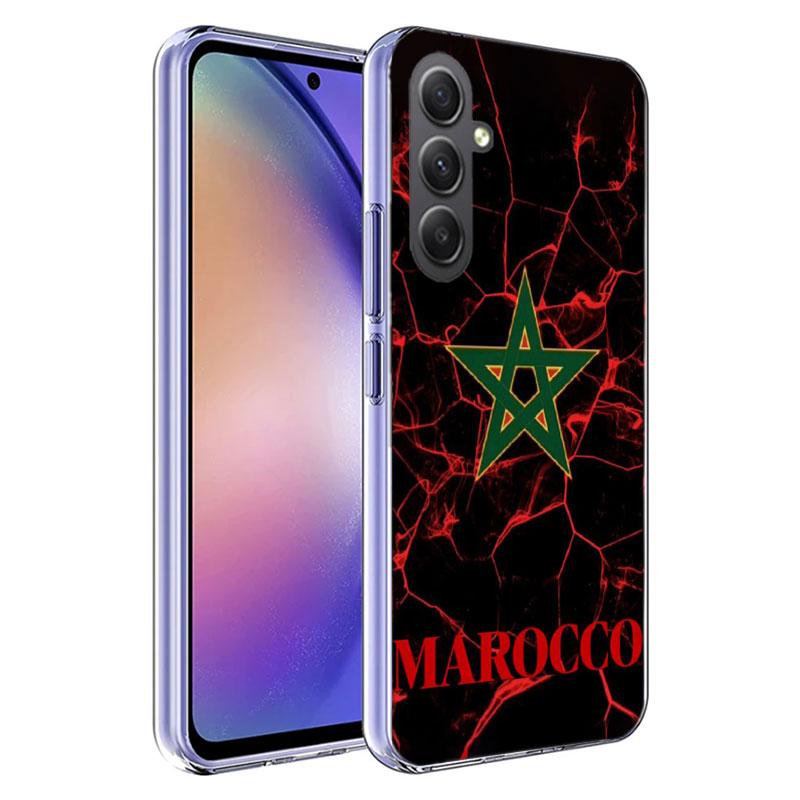 Morocco Flag Soccer Phone Case For Samsung A16 A26 A36 A56 A17 A03S A04S A02S A05S A50S A30 A20 A70S A40 A21 Galaxy Note 20 10 9