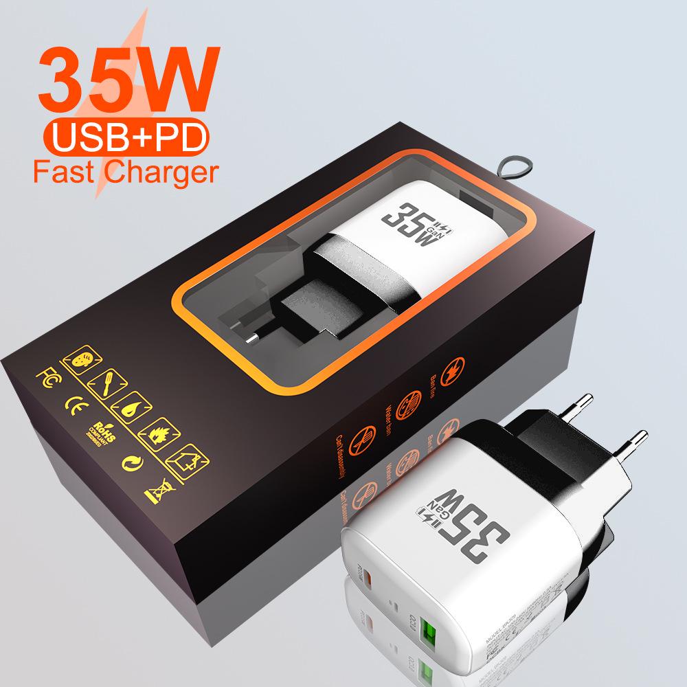 35W QC 3.0 PD Fast Charger GaN USB - EU & US Standard
