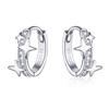925 Sterling Silver Small Hoop Earrings for Women Shine Clear CZ  Earrings