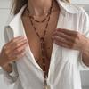 Vintage Seed Beads Chain Long Choker Necklace Women Stackable Adjustable Sweater Chain Jewelry Accessories