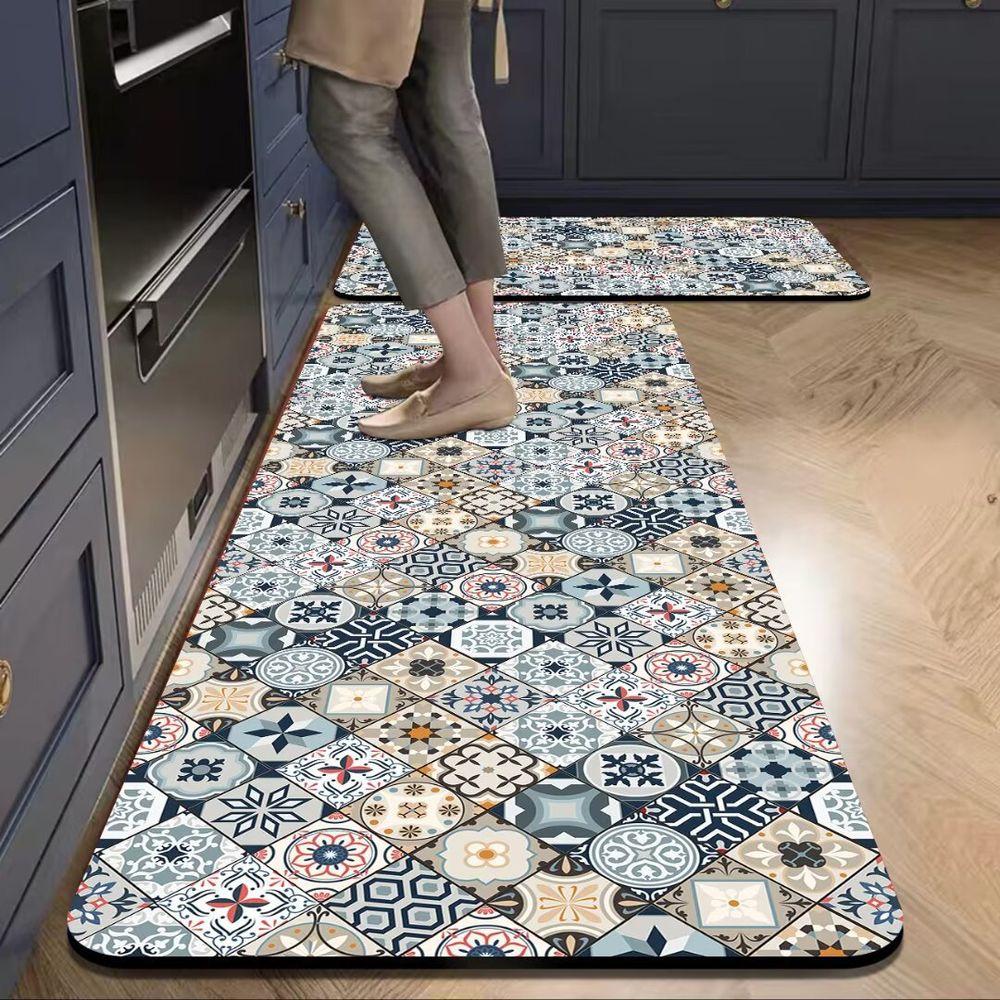 Anti-Slip Kitchen Rug Water-Absorbing And Stain-Resistant Laundry Room Dining Room Entrance Hallway Door Mat Home Decor