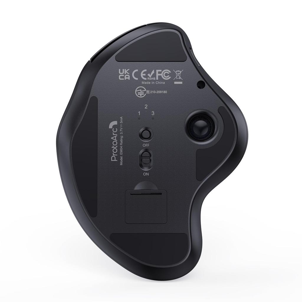 ProtoArc Trackball Mouse Compatible with Both Connect 3 Devices At the Same Wireless Large DPI Button Compatible with In Bluetooth/2.4GHz, Time,