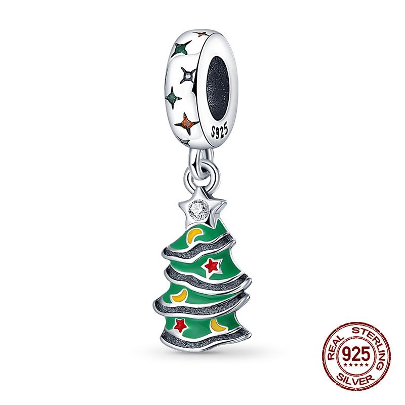 Зимние Шармы Медь Лось Медведь Санта Клаус Шармы Бусины Подходят для Оригинальных Браслетов Для Женщин Сделай Сам Праздничные Ювелирные Изделия Подарки