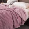 Grey Striped Blanket Thickened Milk Velvet Soft Bedspread Warm For Office Sofa Bed Household Car Air Conditioning Chair Blanket