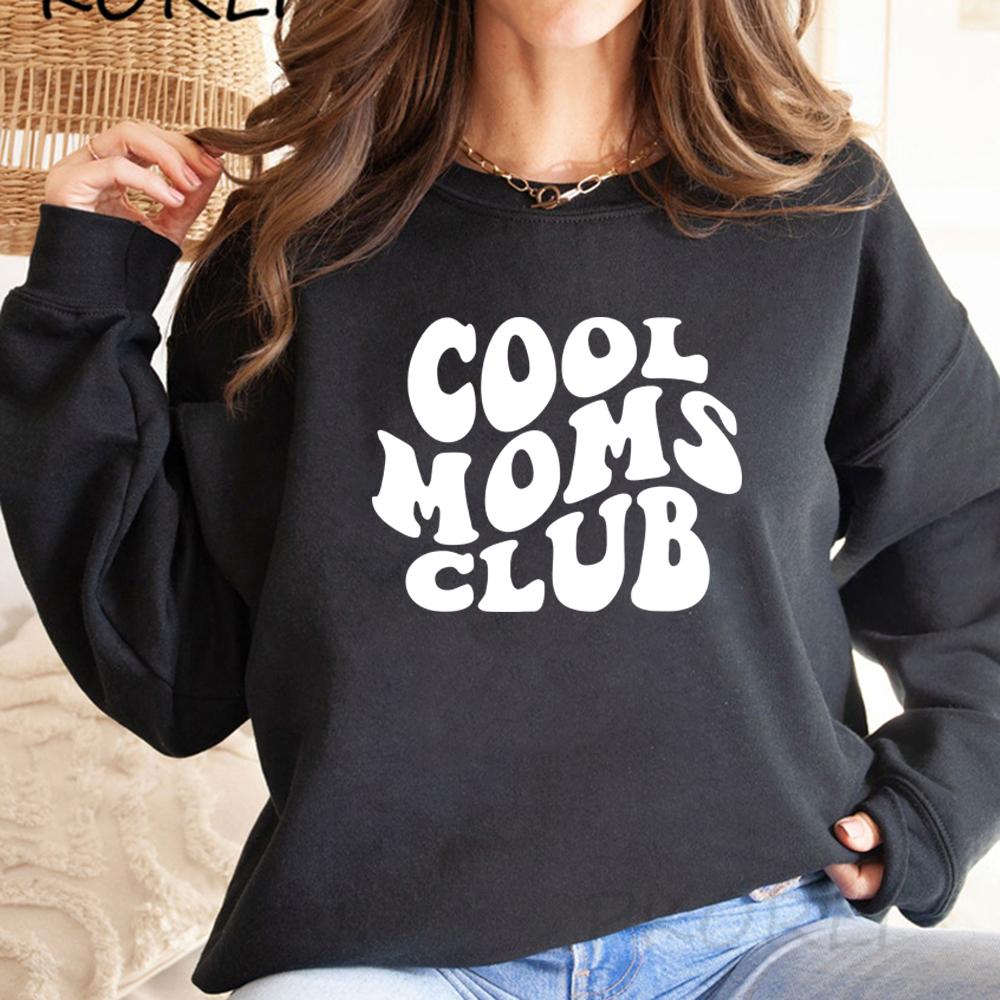 Толстовка Cool Moms Club, толстовки Mom Life, женские толстовки с длинным рукавом, повседневные толстовки с графическим принтом, подарок на день рождения для мам