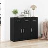 Sideboard in Black Oak Finish 91 x 28 x 75 cm Engineered Wood