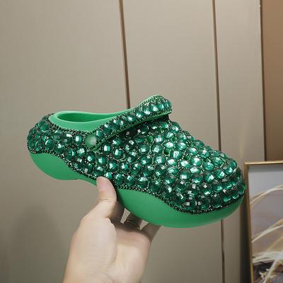 Женская обувь на все случаи жизни, модная, с бриллиантами, на толстой подошве, увеличивающая рост, блестящая, удобные женские сандалии