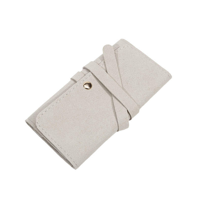 Portable Jewelry Storage Bag PU Leather Necklace Organizer Roll Bags Foldable Earring Ring Gifts Pouch for Women Travel