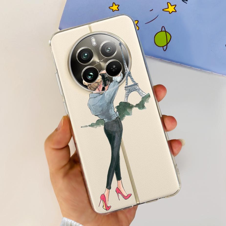 Чехол для Realme 12 Pro Plus Новый Модный Расписной Чехол Прозрачный Силиконовый Мягкий ТПУ Чехол для Телефона Для Realme 12 Plus Realme12 Pro + Корпус