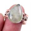 Натуральный Пренит Драгоценный Камень 925 Проба Стерлинговое Серебро Ювелирное Изделие Двухцветное Кольцо Размер 8.5US o6U81