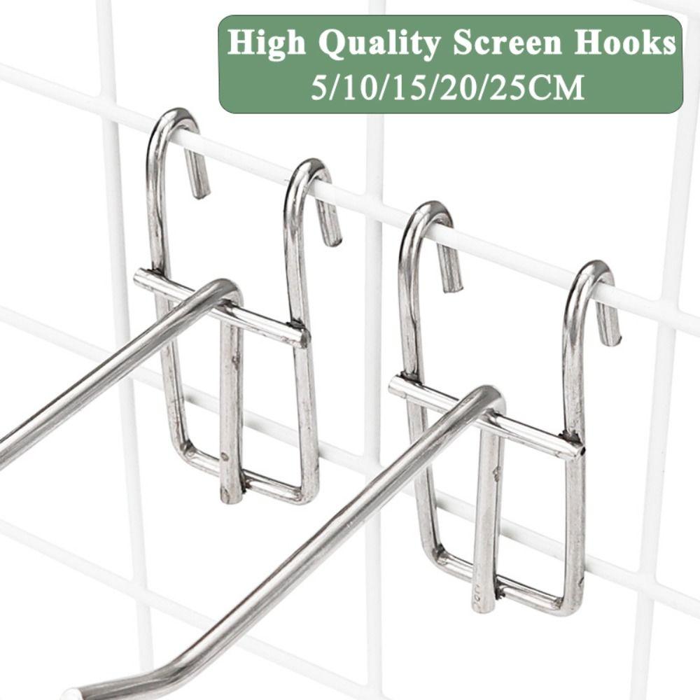 Supermarket Screen Hooks 5-25cm Store Organizer Durable Grid Hooks  For Screen Grid