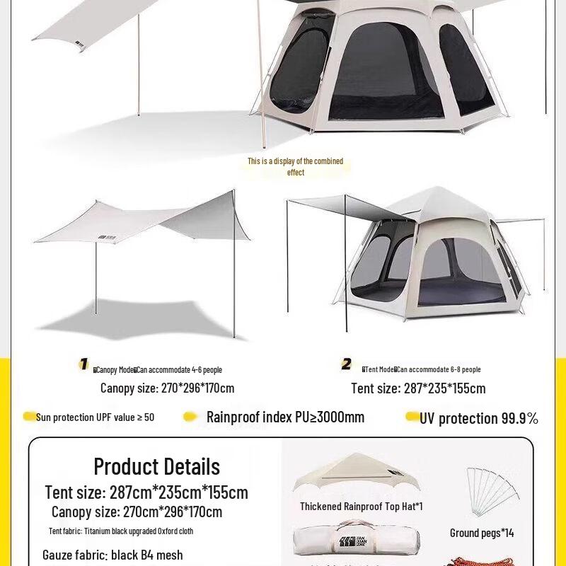 TAN XIAN ZHE Outdoor Camping Tent & Tarp Set