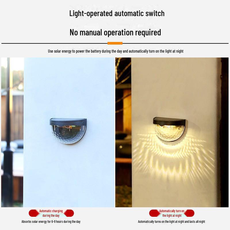 Уличный солнечный настенный светильник с капельным эффектом воды - декоративный ночной светильник для сада и ступеней
