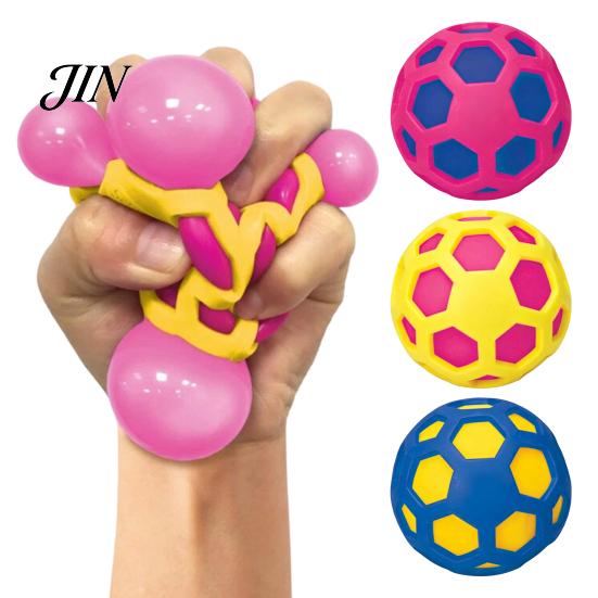 Stress Relief Ball Colorful Grid Ball, TPR Slow Rising Fidget Toy for Anxiety Relief, Decompressing Hand Soft Squeeze Decompression Office School,