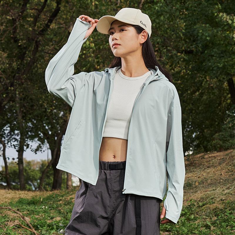 Sunscreen clothing quick-drying summer 1011 new UV-proof breathable ice silk jacket sunscreen clothing couple hooded