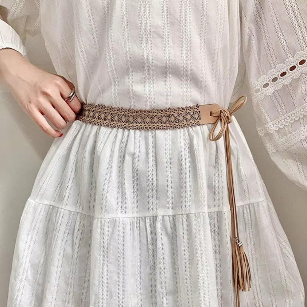 Bohemian Waist Belts Hemp Rope Knotted Dress Shirt Girdle Long Tassel Braided Belt For Women Lady