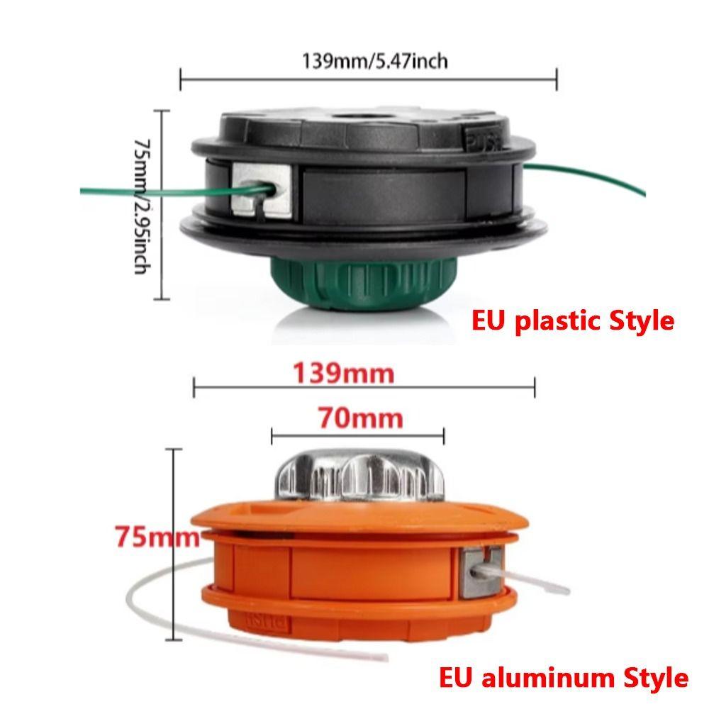 Головка триммера для травы M10, алюминиевая косилка, ударная катушка, прочная головка для газонокосилки, аксессуары для кусторезов