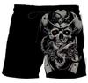 Beach Shorts Men's 3D Skull Print, Informal Sports Shorts, Comfortable Surf Shorts for Summer